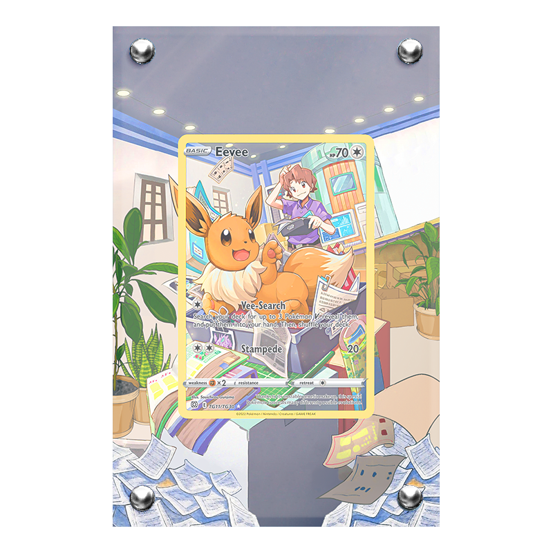 Extended artwork Eevee TG11 Astri Lucenti in case acrilico, Artworks di Headshot Trading Cards