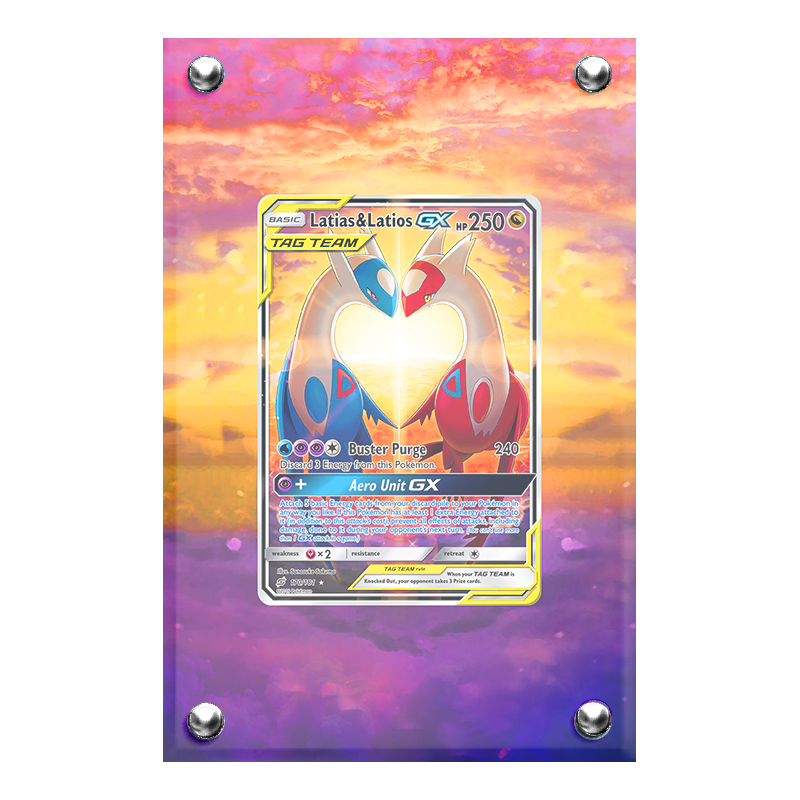 Extended artwork Latias & Latios GX 170 Team Up in case acrilico