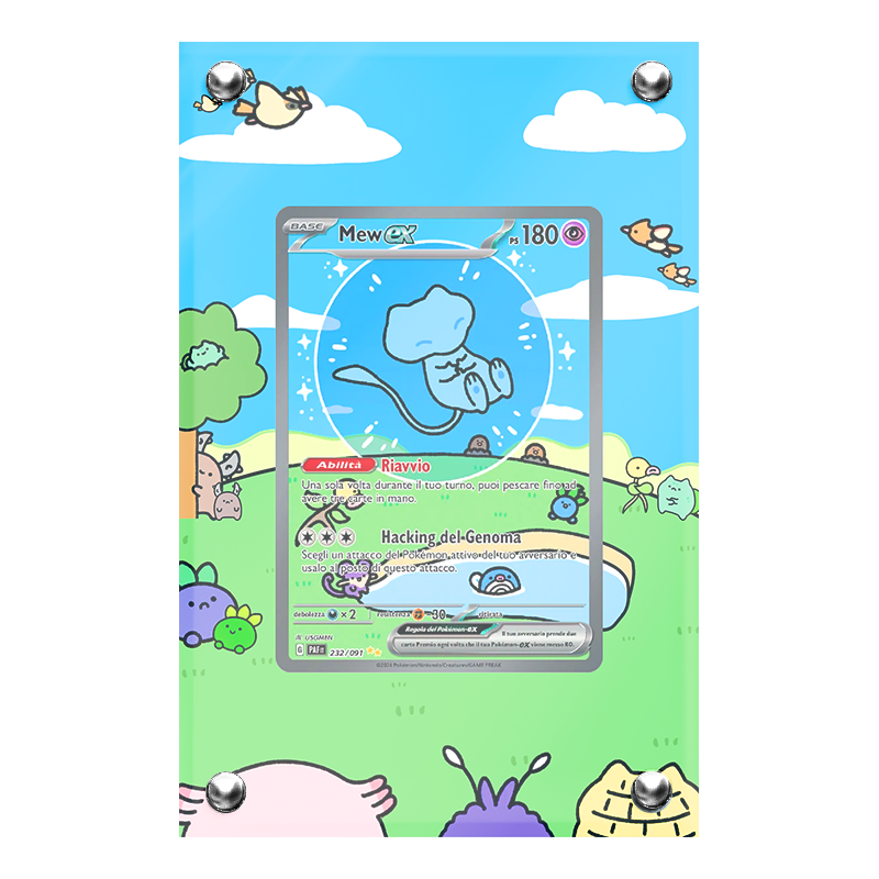 Extended artwork Mew EX 232 Destino di Paldea in case acrilico, Artworks di Headshot Trading Cards