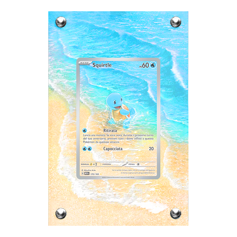 Extended artwork Squirtle 170 (151) in case acrilico, Artworks di Headshot Trading Cards