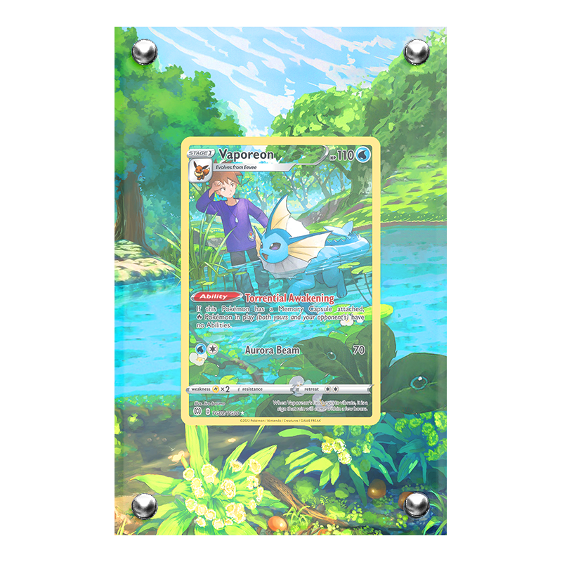 Extended artwork Vaporeon TG02 Astri Lucenti in case acrilico, Artworks di Headshot Trading Cards