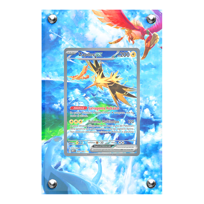Extended artwork Zapdos EX 202 (151) in case acrilico, Artworks di Headshot Trading Cards