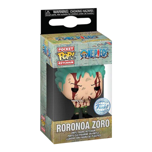 Portachiavi Funko Pocket Pop One Piece Roronoa Zoro versione Nothing Happened di Headshot Trading Cards