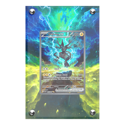 Extended artwork Zekrom EX 166 Luce Nera in case acrilico, Artworks di Headshot Trading Cards